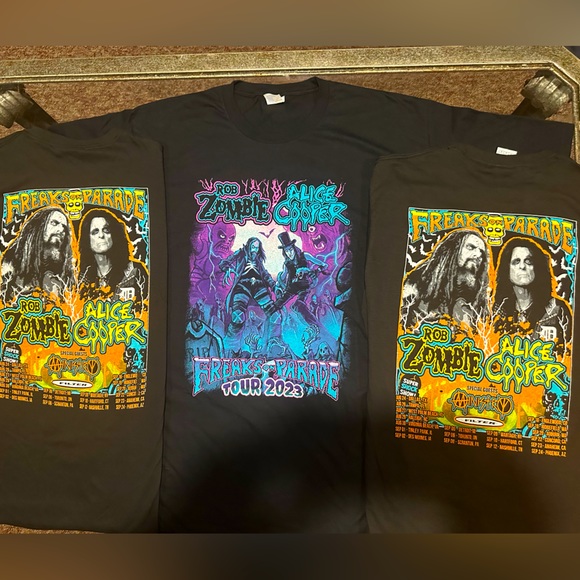 Rob Zombie & Alice Cooper Freaks on Parade2023 Tour Merch Shirt - Picture 4 of 11